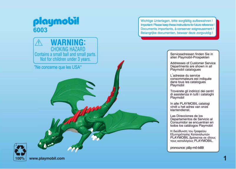 Image de la première page du manuel de l'appareil Knights Great Dragon