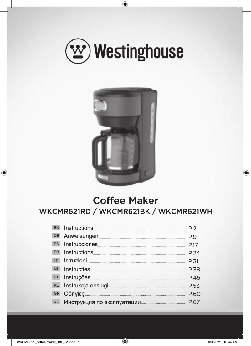 Image de la première page du manuel de l'appareil WKCMR621WH