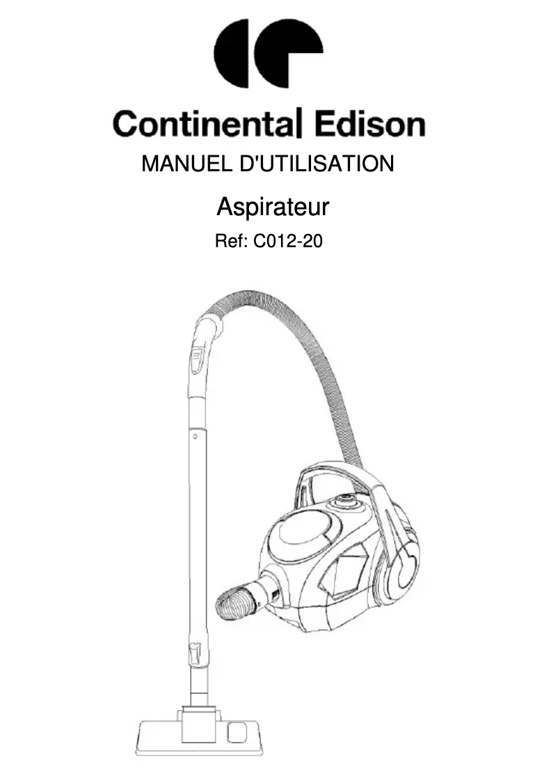 Page 1 de la notice Manuel utilisateur Continental Edison CO12-20
