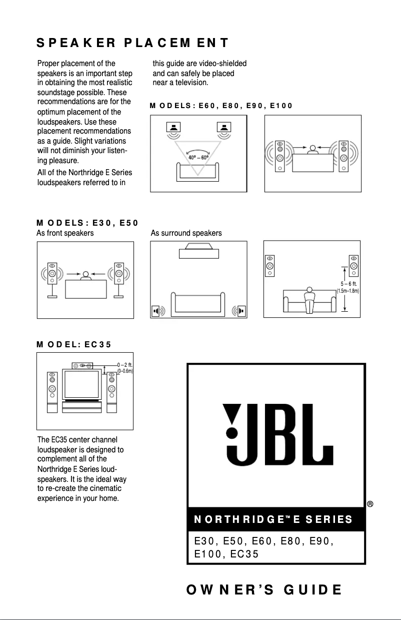Page 1 de la notice Manuel utilisateur JBL Northridge E60