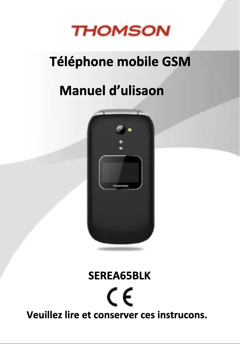 Page 1 de la notice Manuel utilisateur Thomson Serea 65