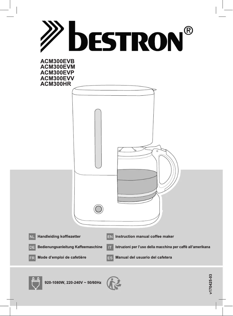 Page 1 de la notice Manuel utilisateur Bestron ACM300EVM