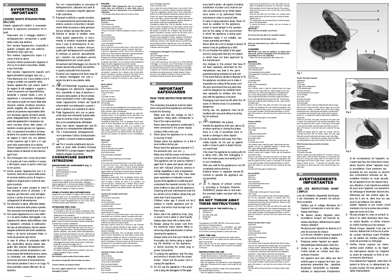 Page 1 de la notice Mode d'emploi Ariete Muffin & Cupcake Party Time 188