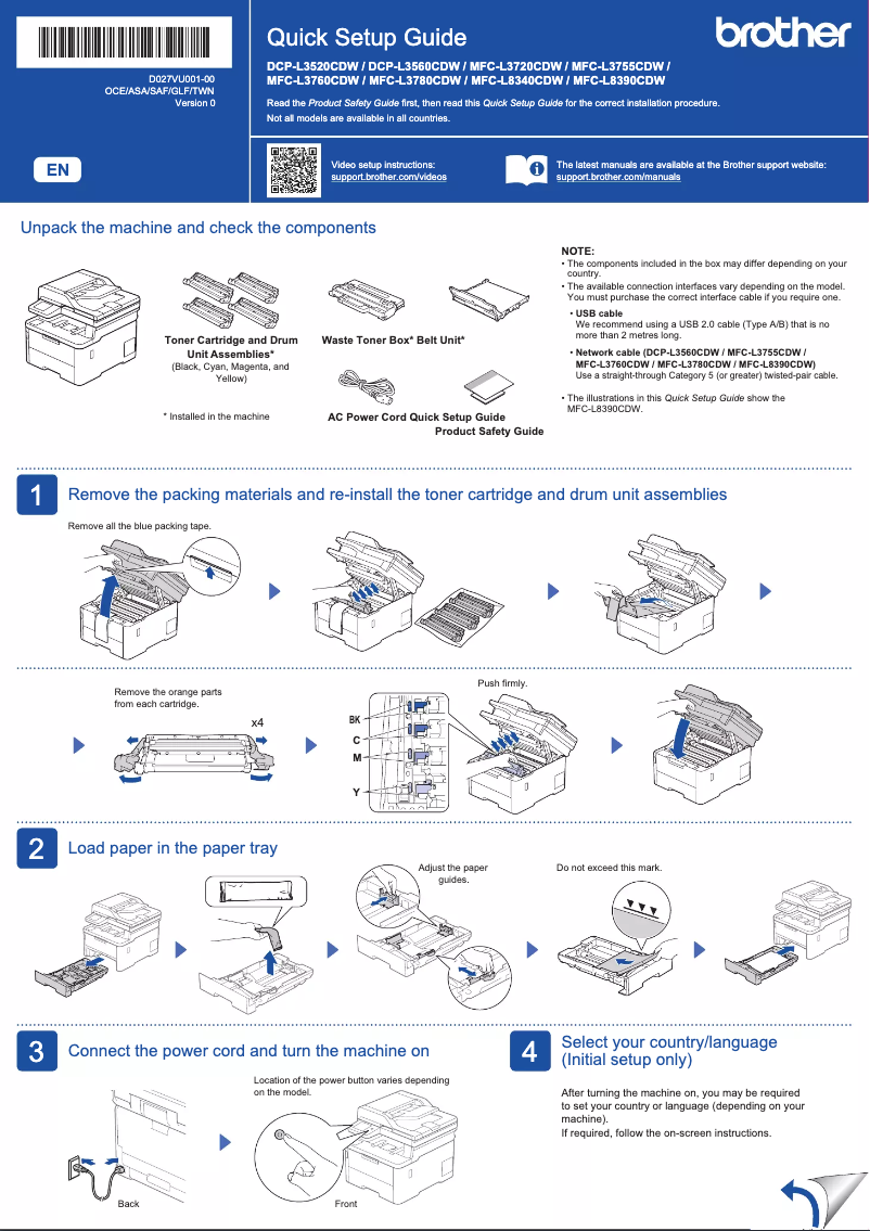 Image de la première page du manuel de l'appareil MFC-L3755CDW