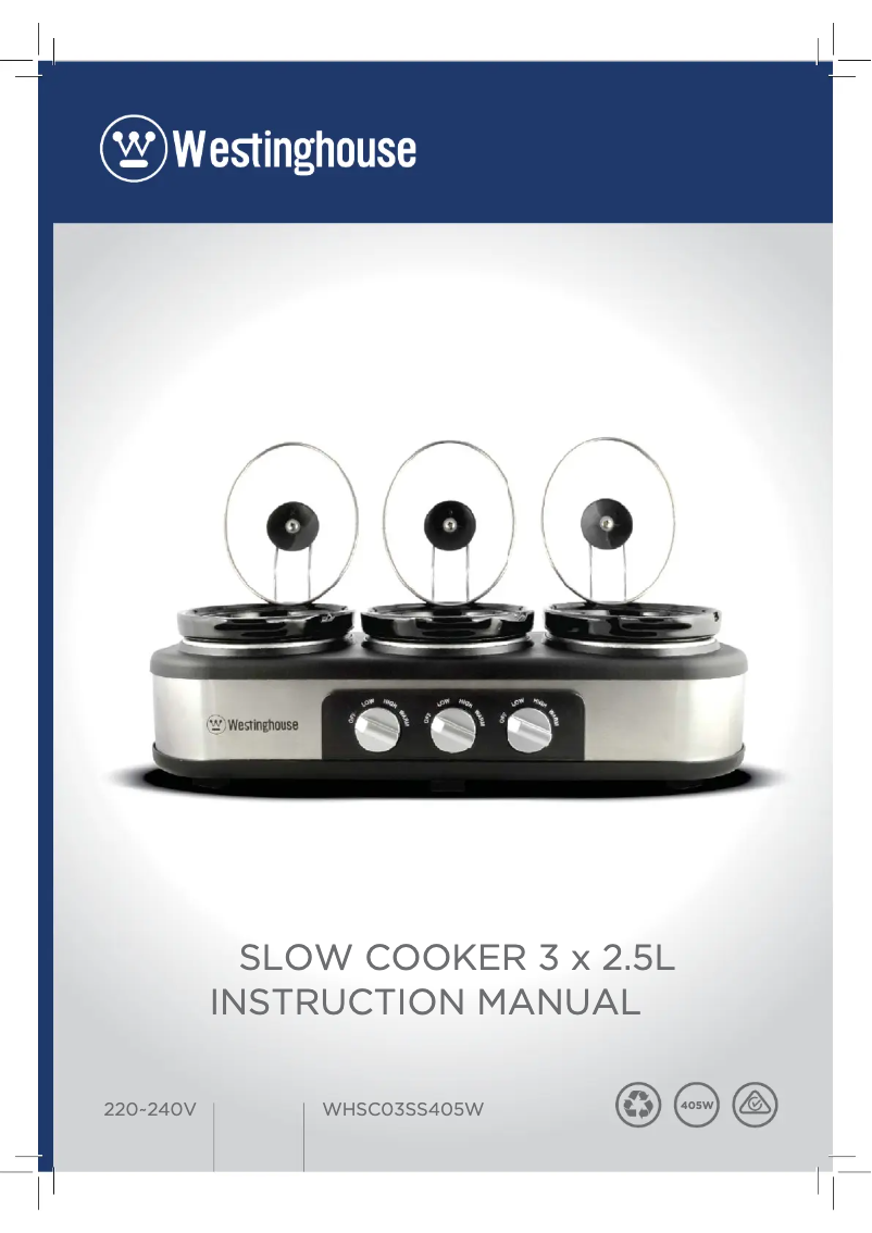Page 1 de la notice Manuel utilisateur Westinghouse WHSC02SS