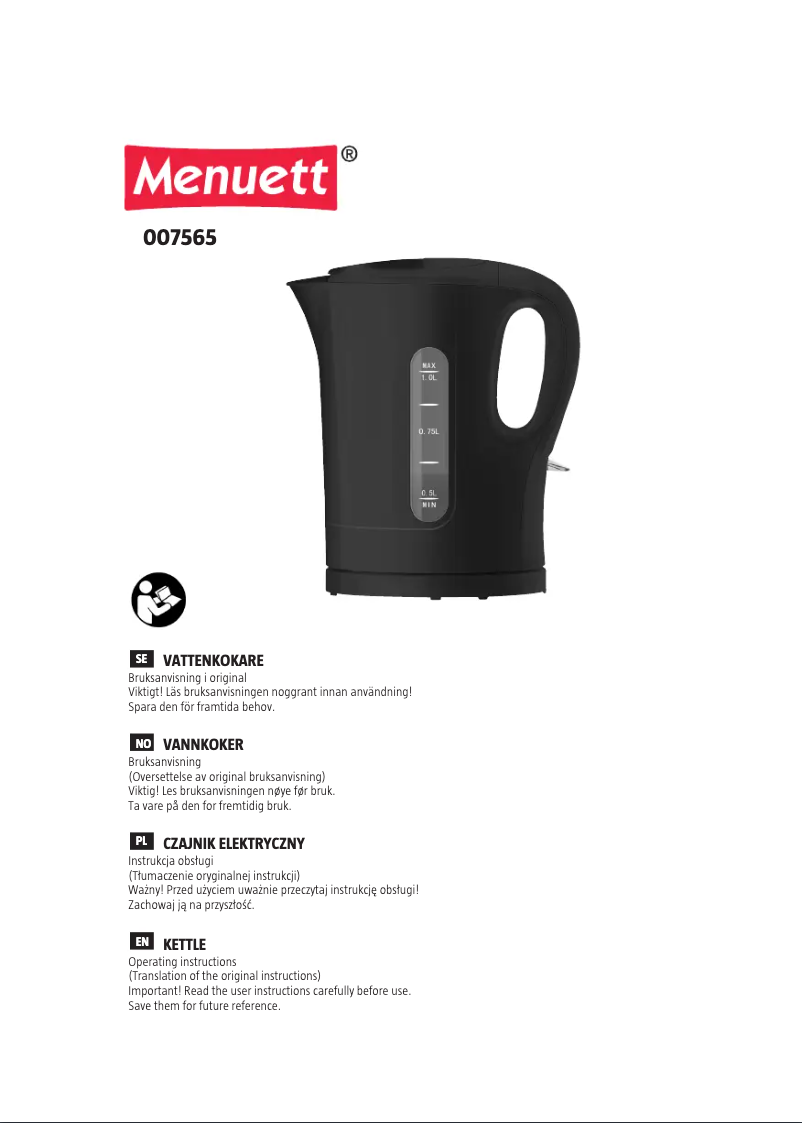 Page 1 de la notice Manuel utilisateur Menuett 007-565