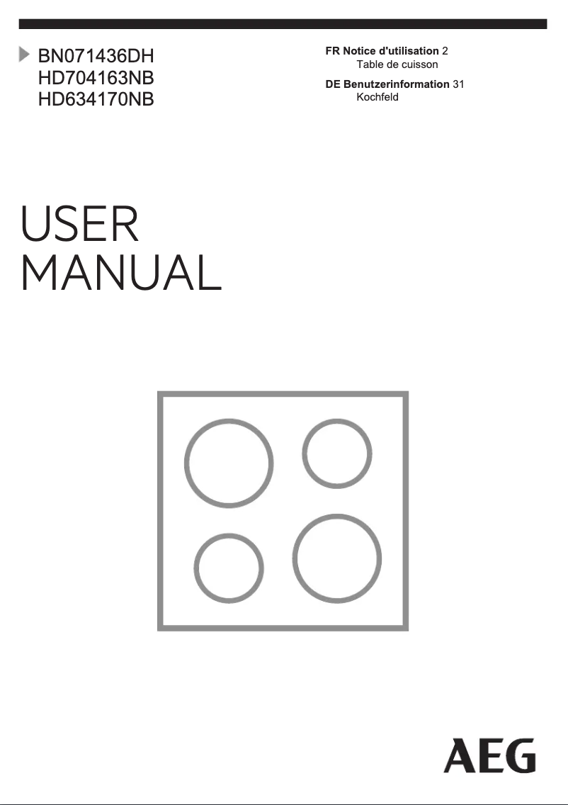 Página 1 del manual Manual de usuario AEG HD634170NB