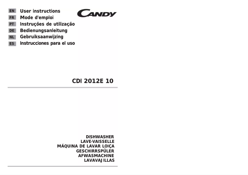 Image de la première page du manuel de l'appareil CDI 2012E10-S