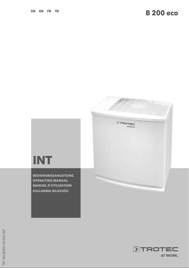 Image de la première page du manuel de l'appareil B 200 eco
