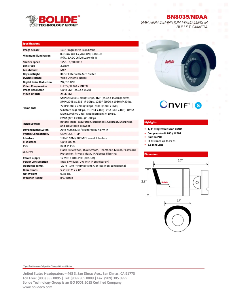 Image de la première page du manuel de l'appareil BN8035/NDAA