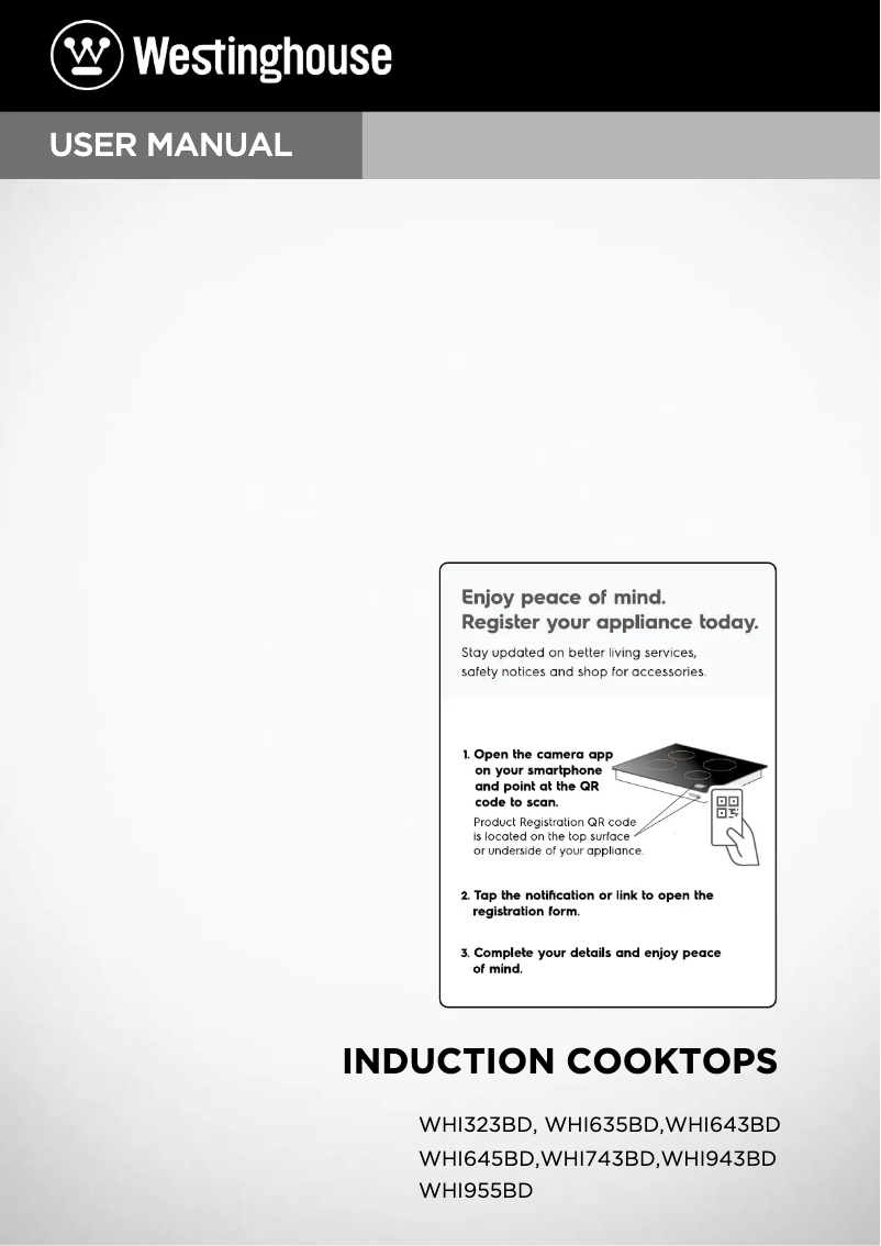 Page n°1 - Manuel utilisateur Westinghouse WHI943BD