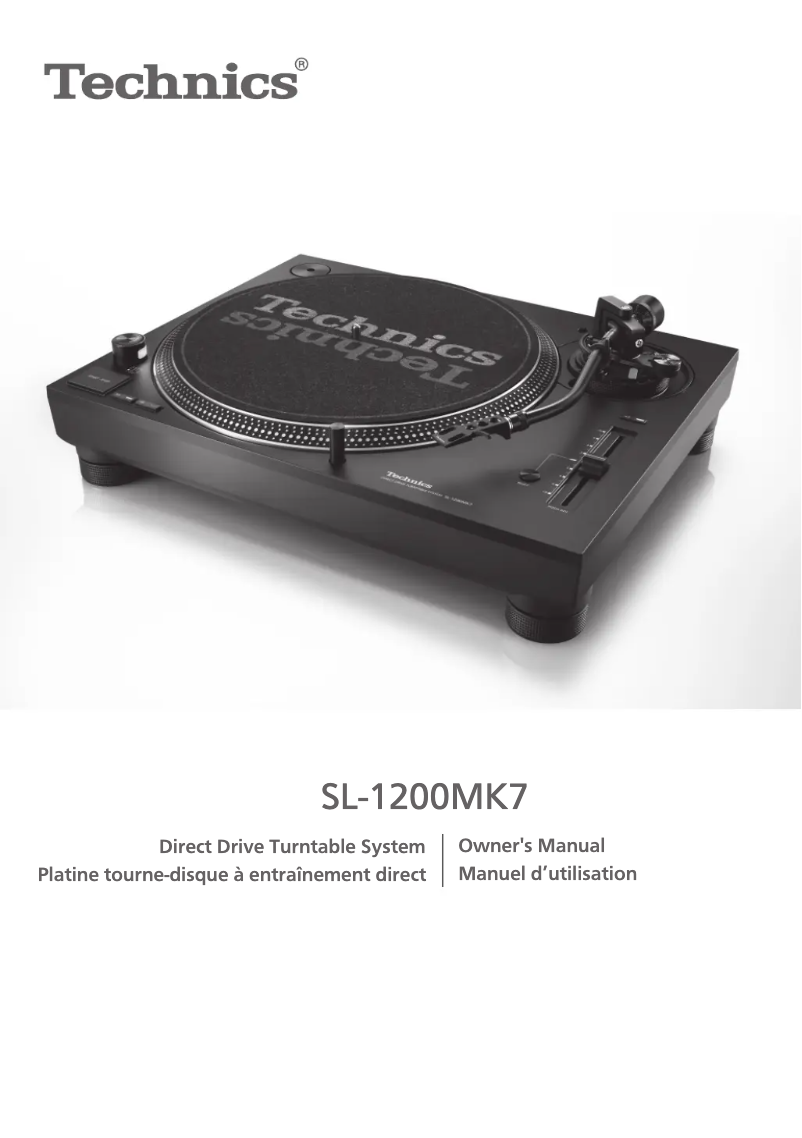 Page 1 de la notice Manuel utilisateur Technics SL-1200MK7