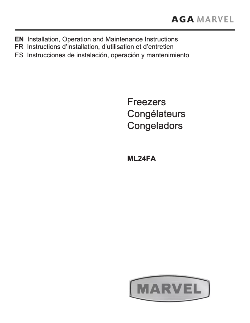 Page 1 de la notice Guide d'installation Marvel ML24FAP2RP