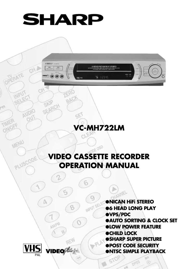 Page 1 de la notice Manuel utilisateur Sharp VC-MH722LM