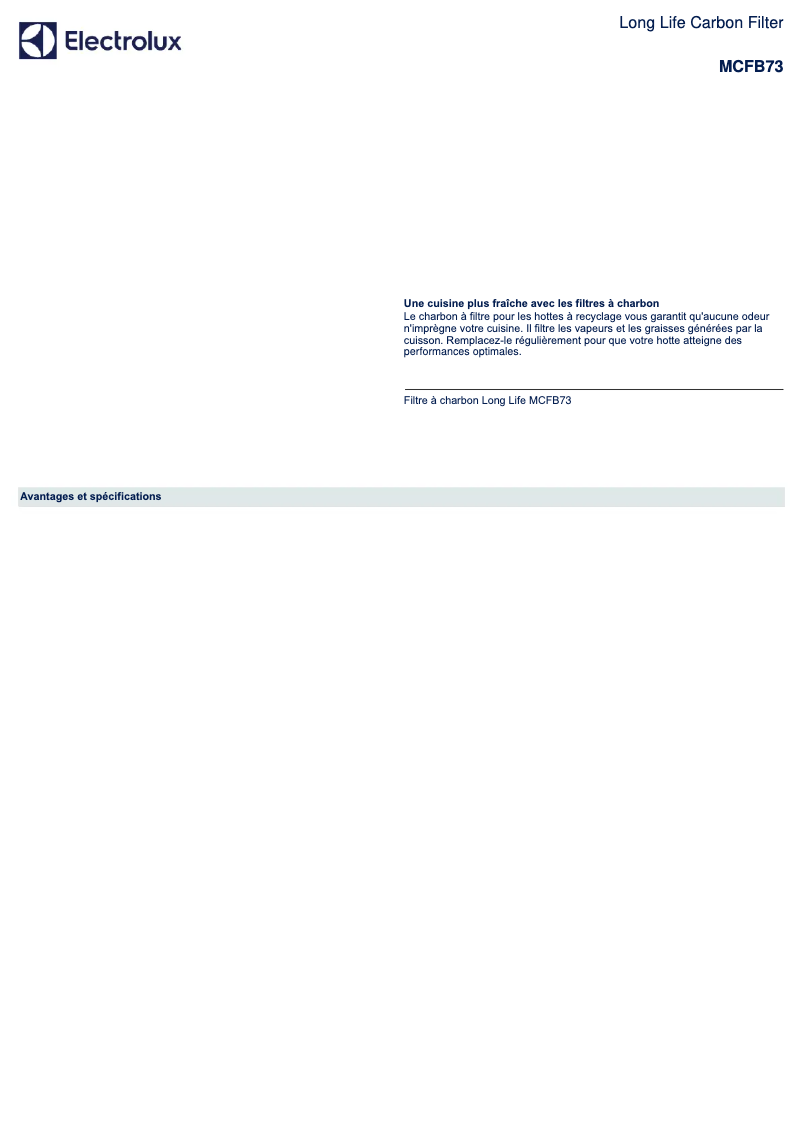 Page 1 de la notice Manuel utilisateur AEG MCFB73