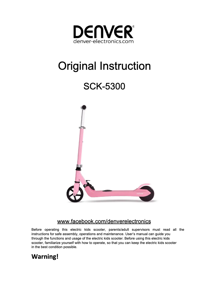 Page 1 de la notice Manuel utilisateur Denver SCK-5300