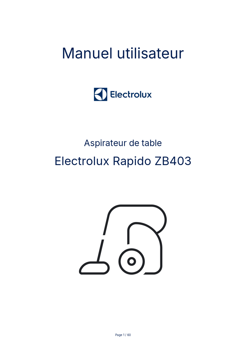 Image de la première page du manuel de l'appareil Rapido ZB403