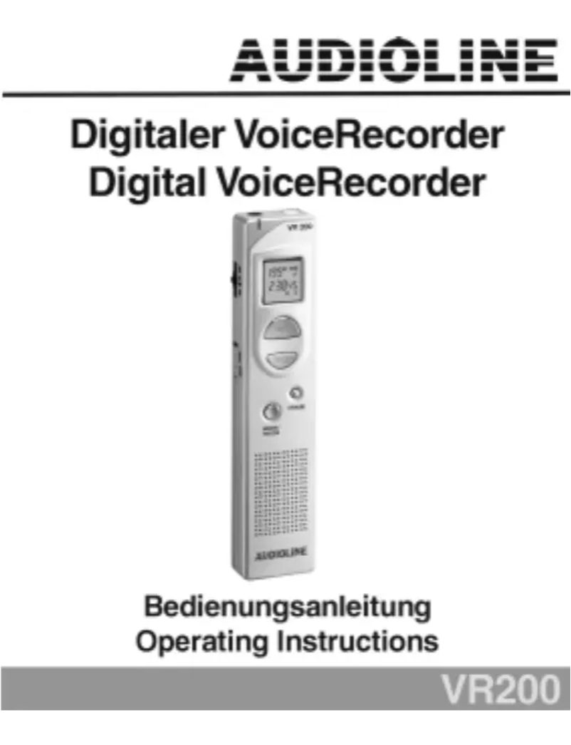 Page 1 de la notice Manuel utilisateur Philips VR200