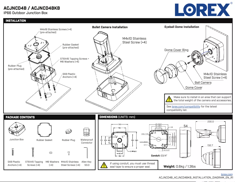 Página 1 del manual Manual de usuario Lorex ACJNCD4BKB