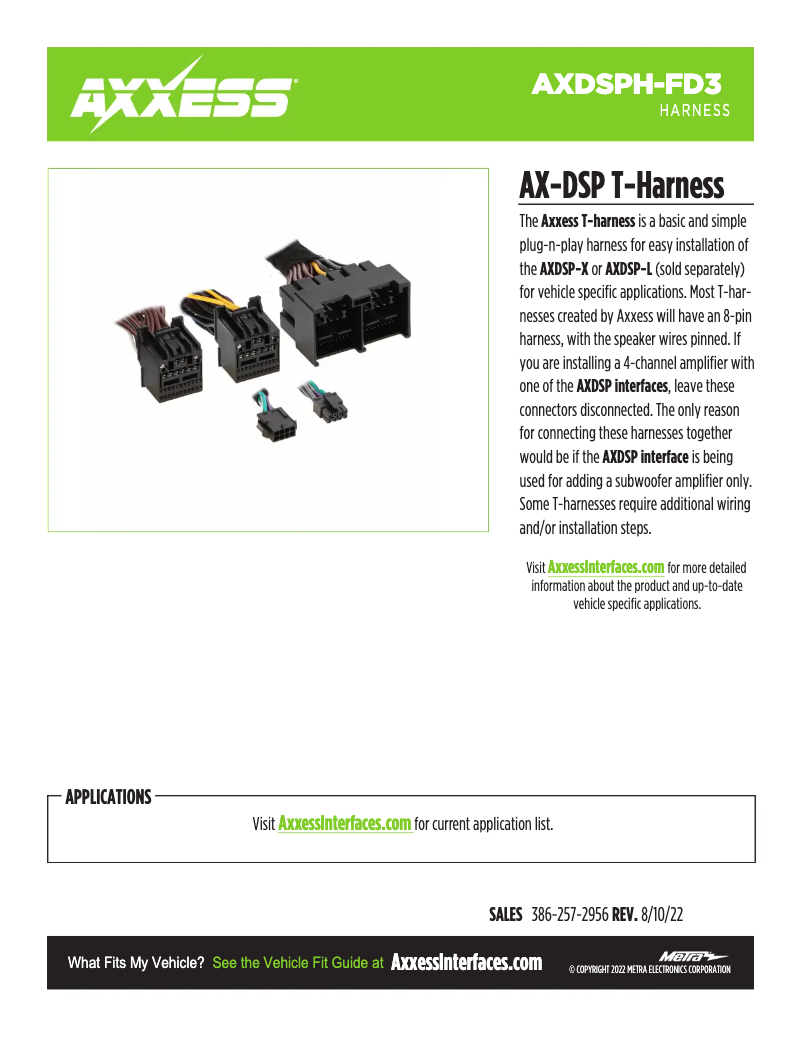 Page 1 de la notice Fiche technique AXESS AXDSPH-FD3