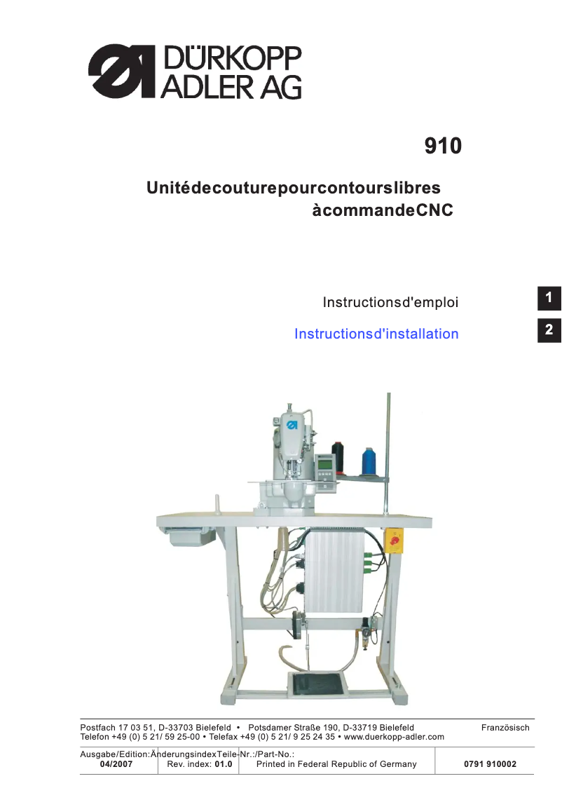 Image de la première page du manuel de l'appareil 910