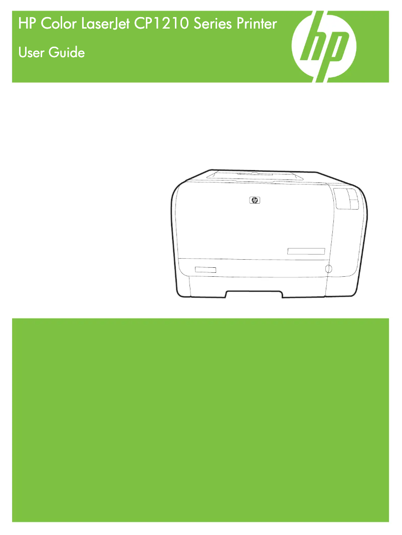 Image de la première page du manuel de l'appareil LaserJet CP1215