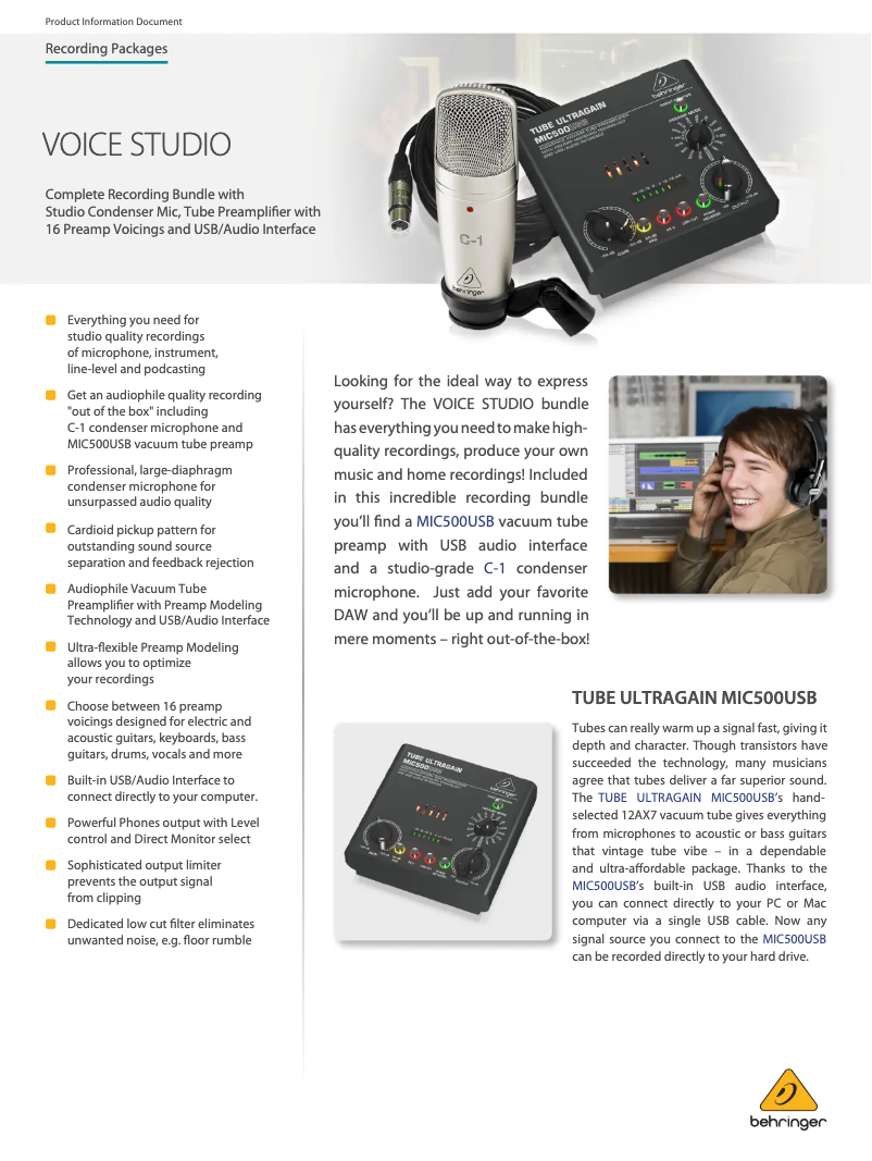 Image de la première page du manuel de l'appareil Voice Studio