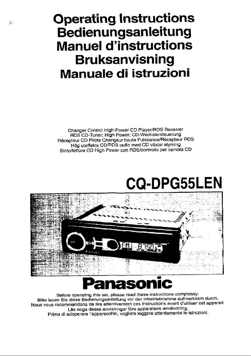 Image de la première page du manuel de l'appareil CQ-DPG55
