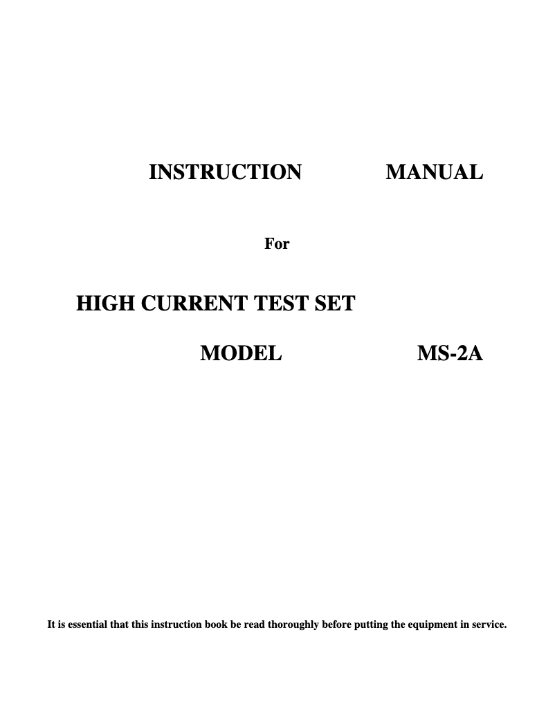 Page 1 de la notice Manuel utilisateur Megger MS-2A
