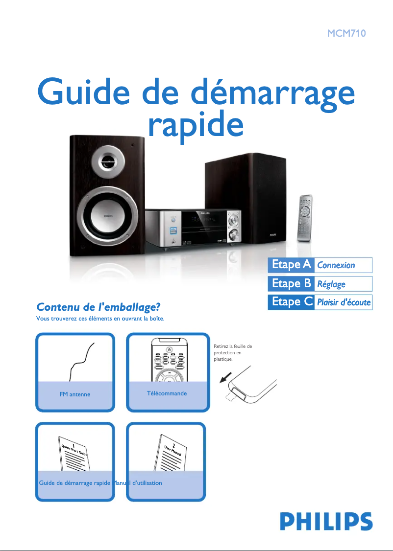Page n°1 - Guide de démarrage rapide Philips MCM710
