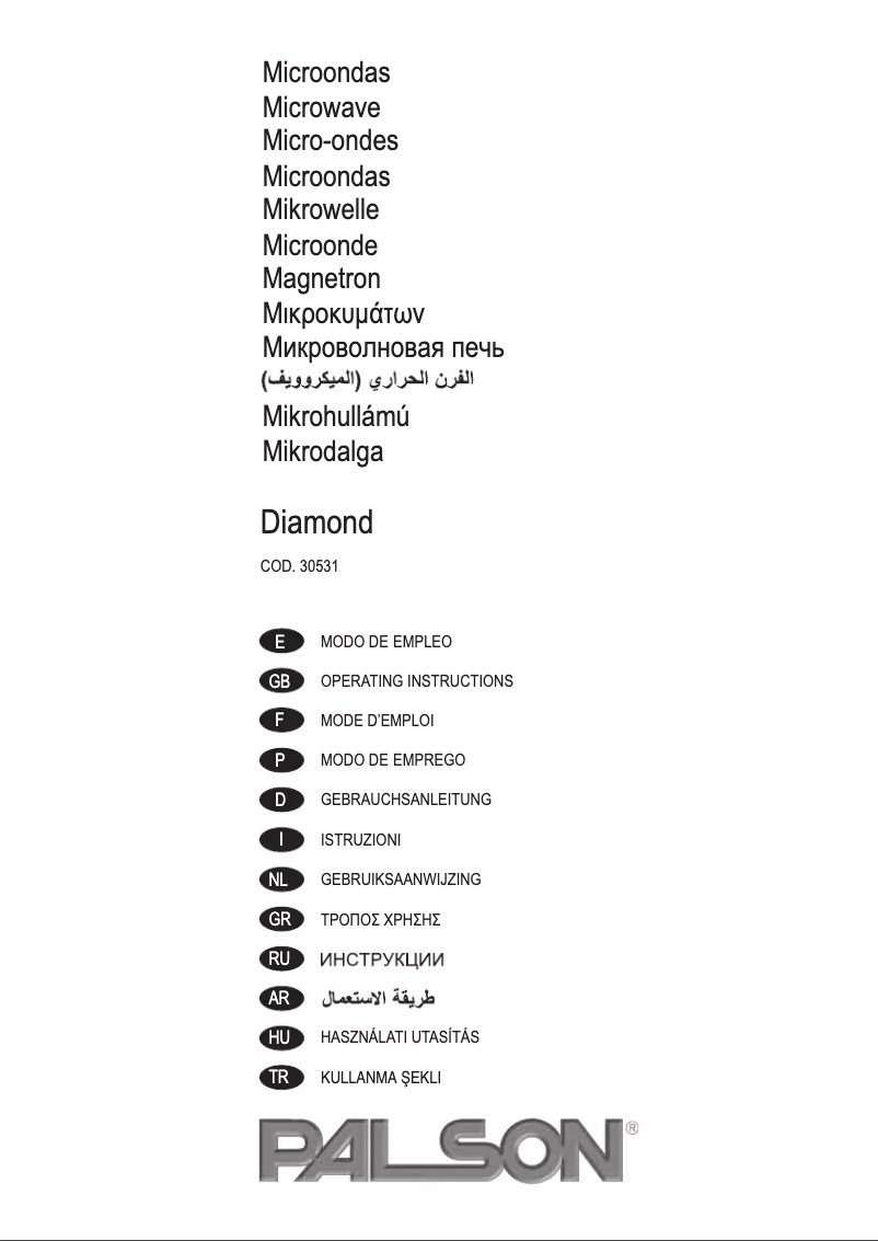 Page n°1 - Manuel utilisateur Palson Diamond