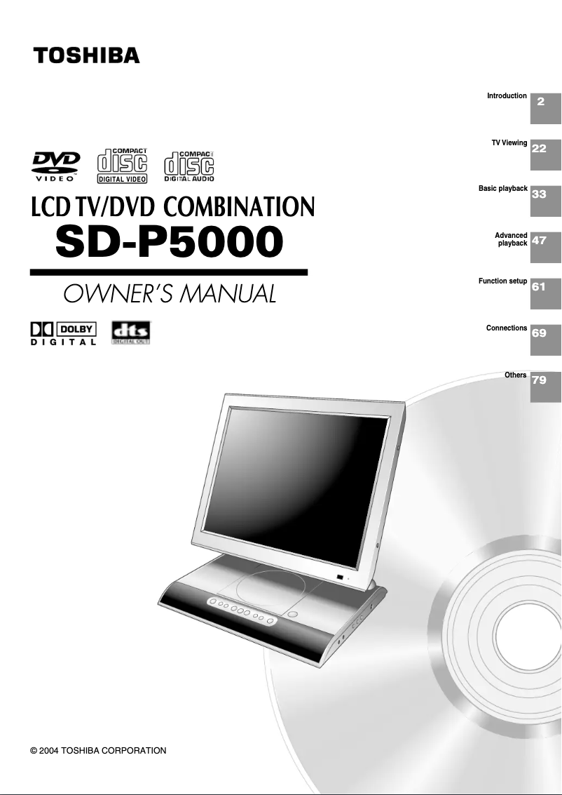 Page n°1 - Manuel utilisateur Toshiba SDP5000