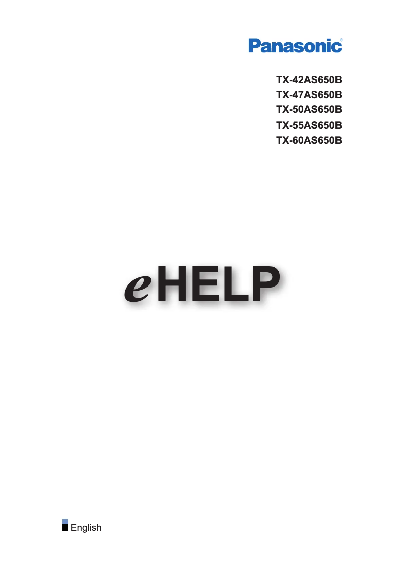 First page image of the manual for TX-50AS650B