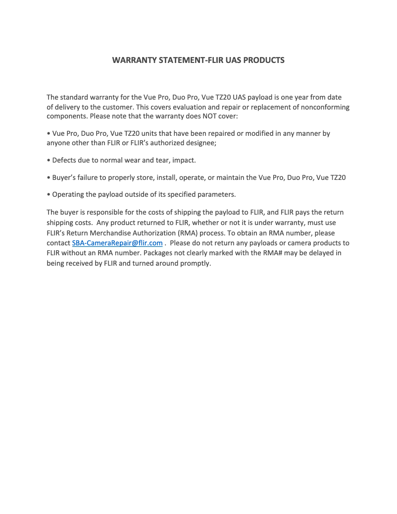 Image de la première page du manuel de l'appareil Vue Pro R