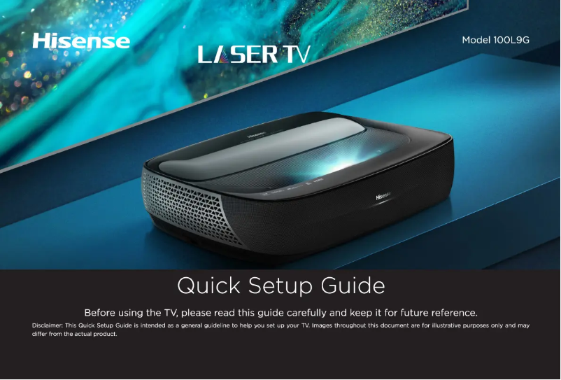 Page 1 de la notice Mode d'emploi Hisense 100L9G-CINE100A