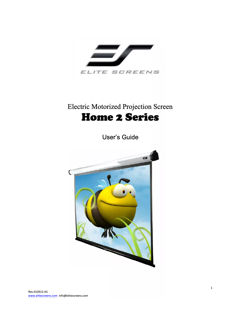 Page 1 de la notice Manuel utilisateur Elite Screens Home2 Home100IWH2