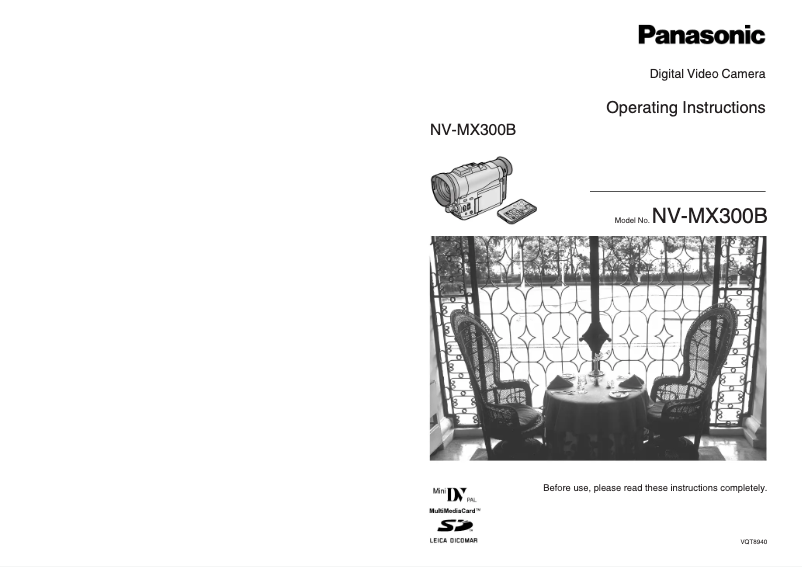 Image de la première page du manuel de l'appareil NV-MX300B