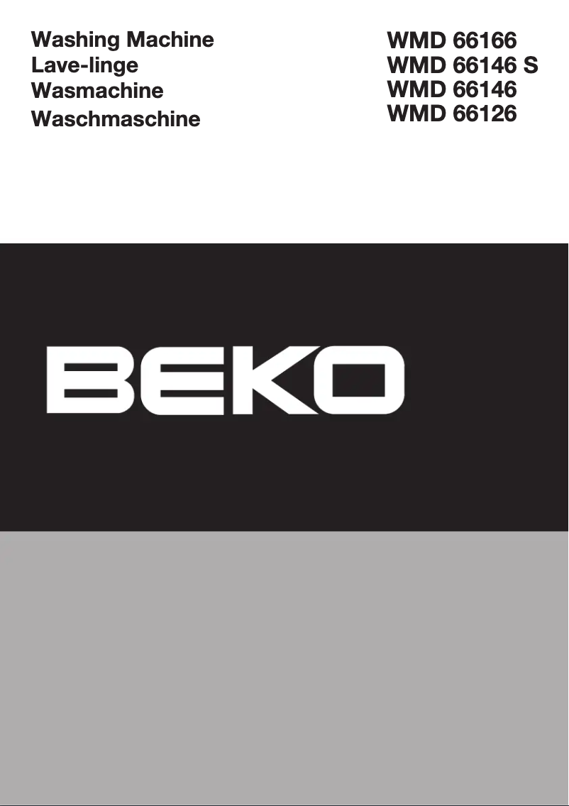 Page n°1 - Manuel utilisateur Beko WMD 66146