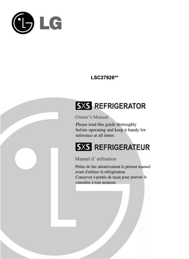 Page 1 de la notice Manuel utilisateur LG LSC27926ST