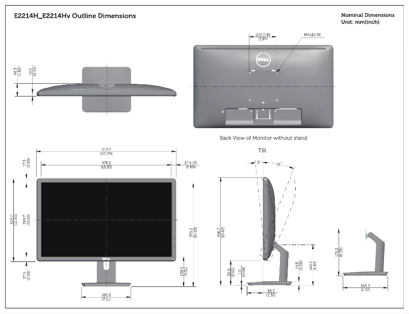 Page 1 de la notice Manuel utilisateur Dell E Series E2214H