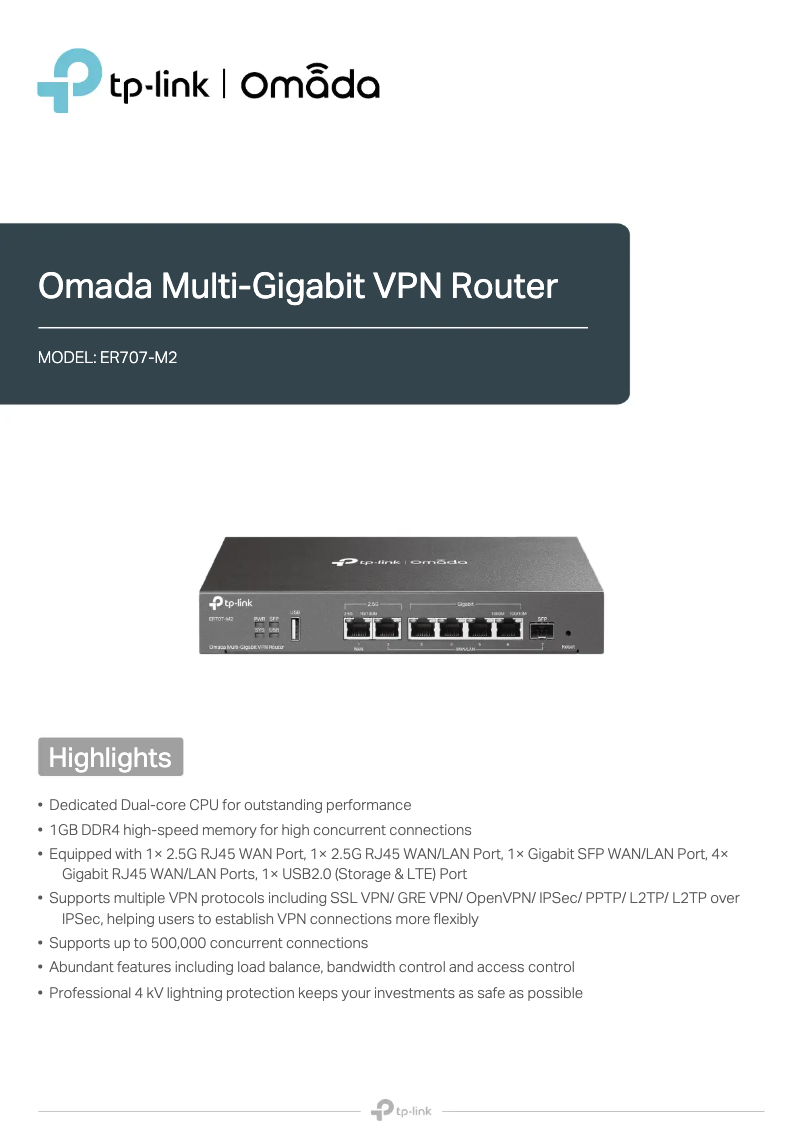 Page n°1 - Fiche technique TP-Link ER707-M2