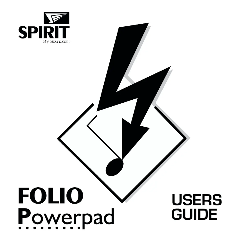 Image de la première page du manuel de l'appareil Spirit Powerpad