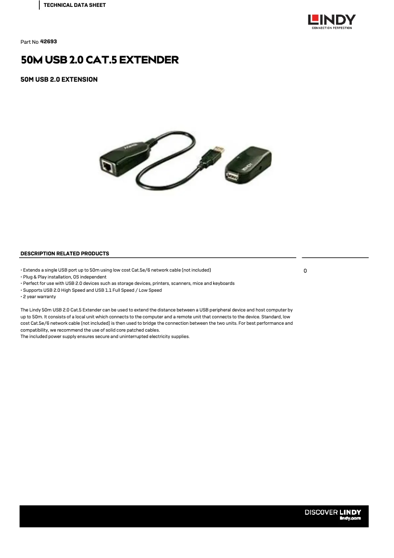 Page 1 de la notice Manuel utilisateur Lindy 42693