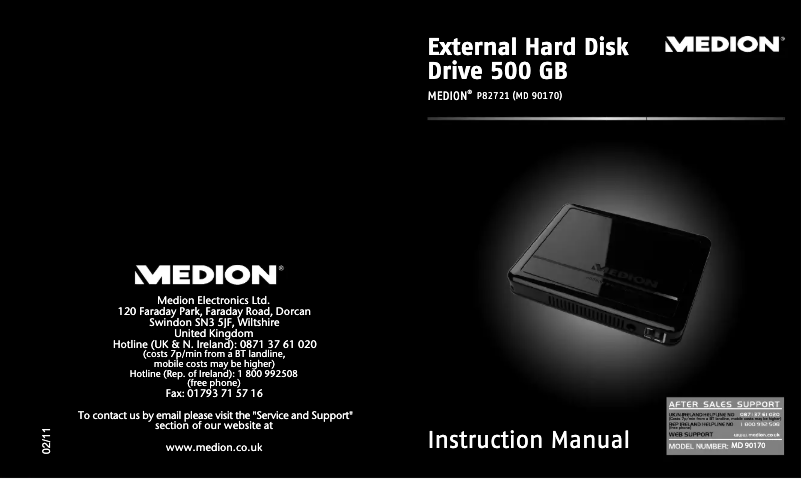 Image de la première page du manuel de l'appareil P82721 (MD 90170)