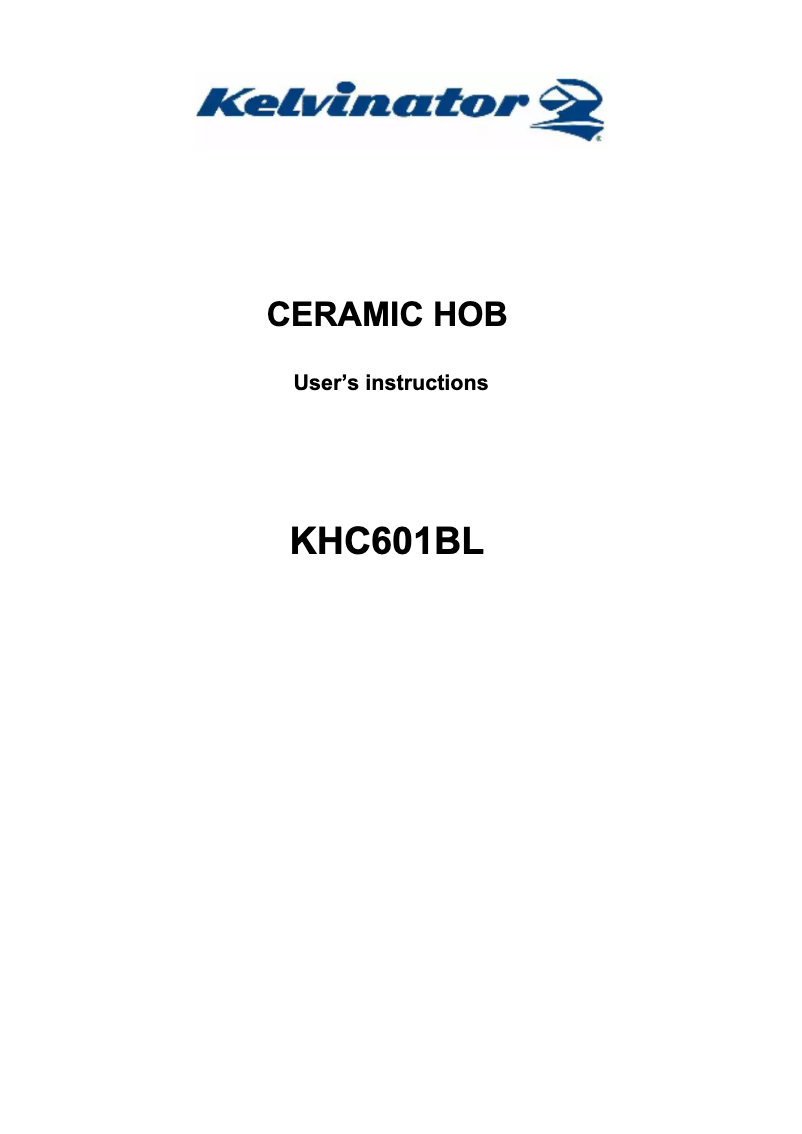 Imagen de la primera página del manual del dispositivo KHC601BL
