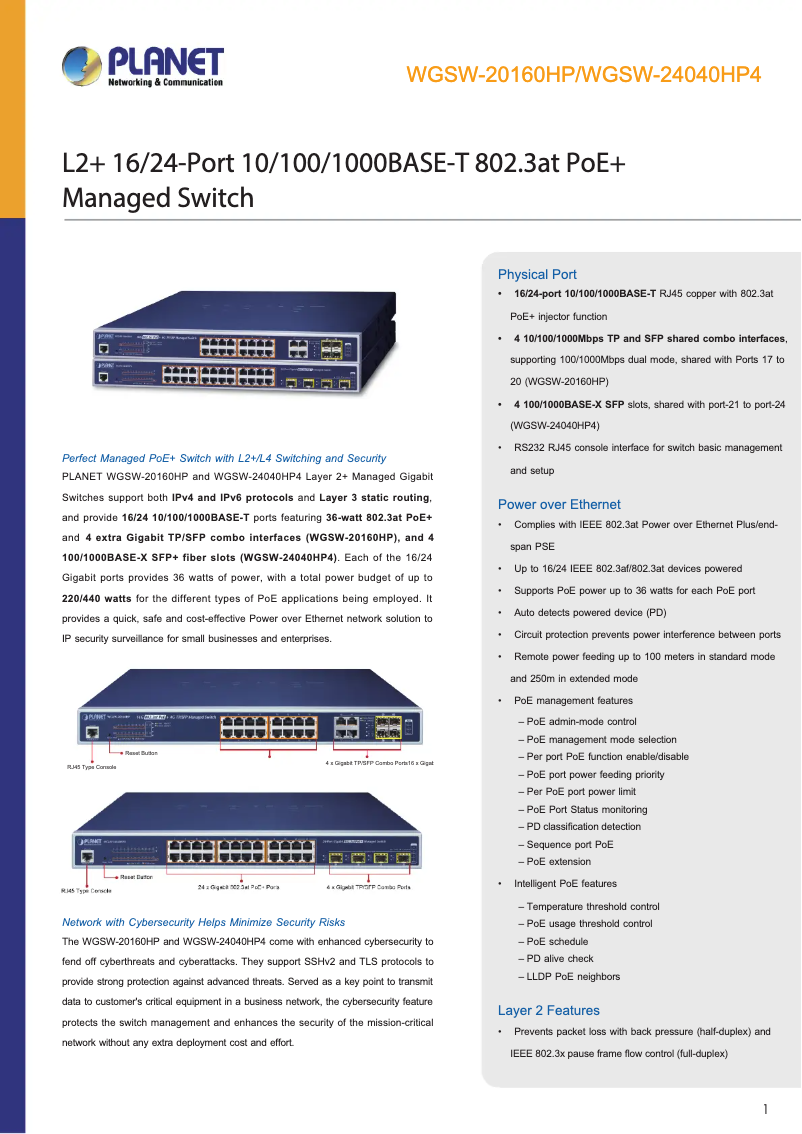 Image de la première page du manuel de l'appareil WGSW-24040HP4