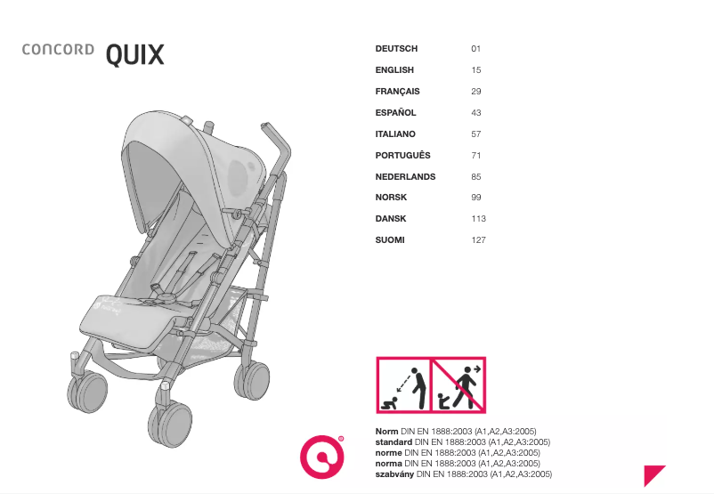 Page n°1 - Manuel utilisateur Concord Quix