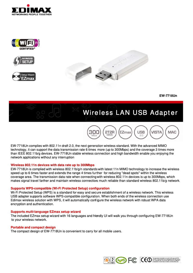 Image de la première page du manuel de l'appareil EW-7718Un