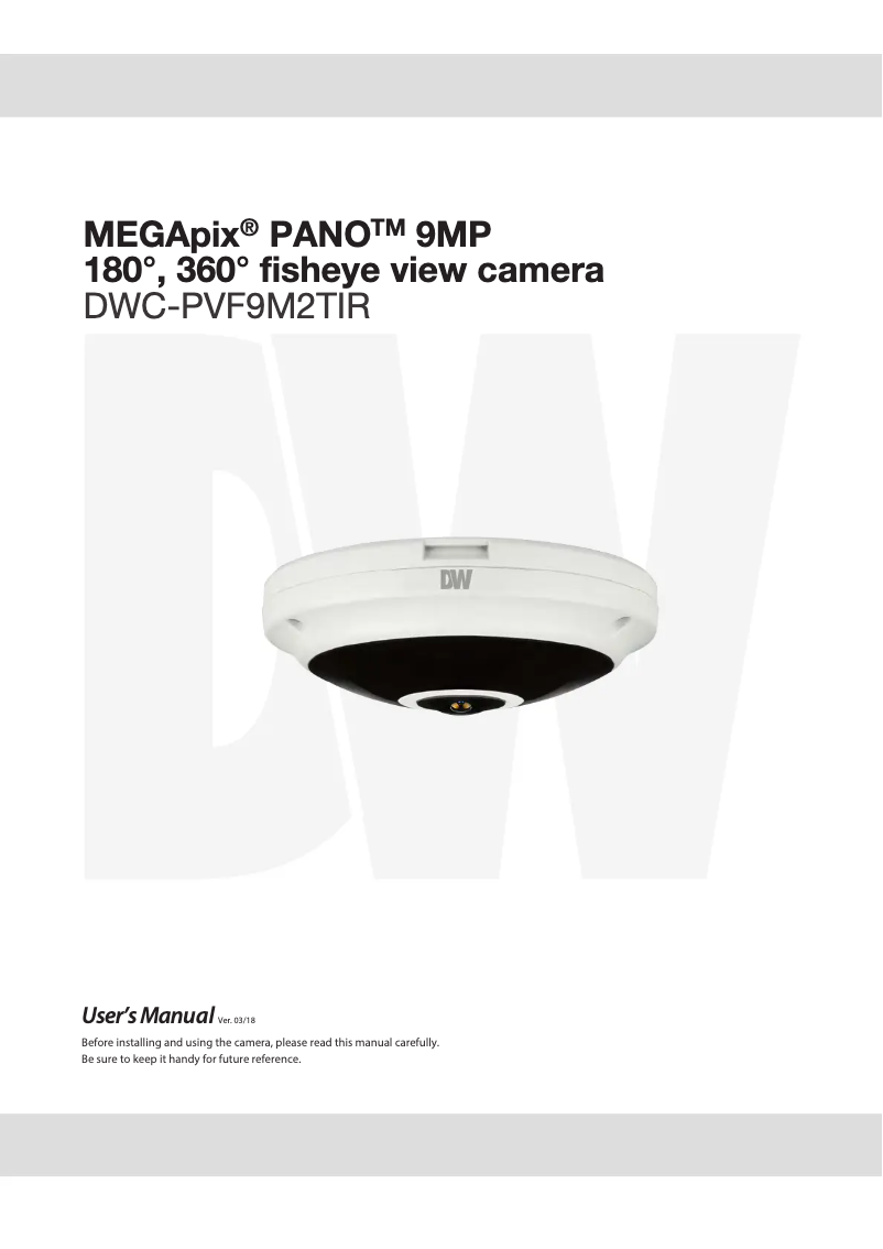 Image de la première page du manuel de l'appareil MegaPix Pano DWC-PVF9M2TIR