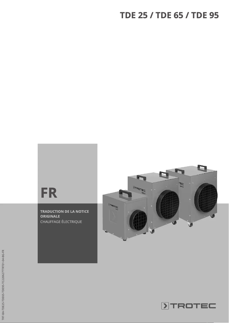 Page n°1 - Manuel utilisateur Trotec TDE 25